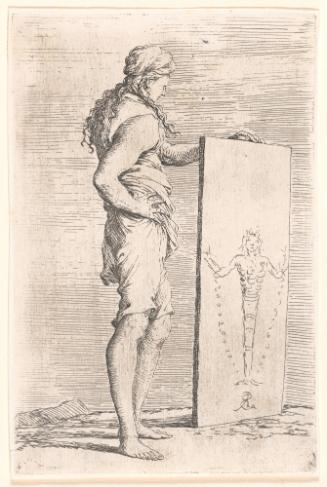 Young Man Holding Plaque with Figure of Artemis