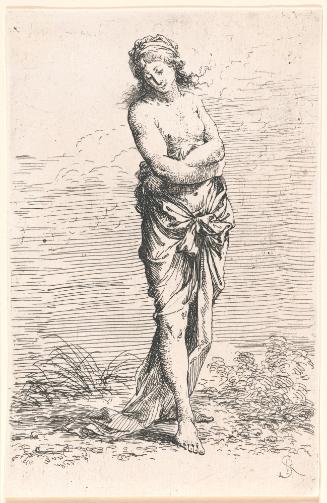 Standing Semi-nude Woman (b82)