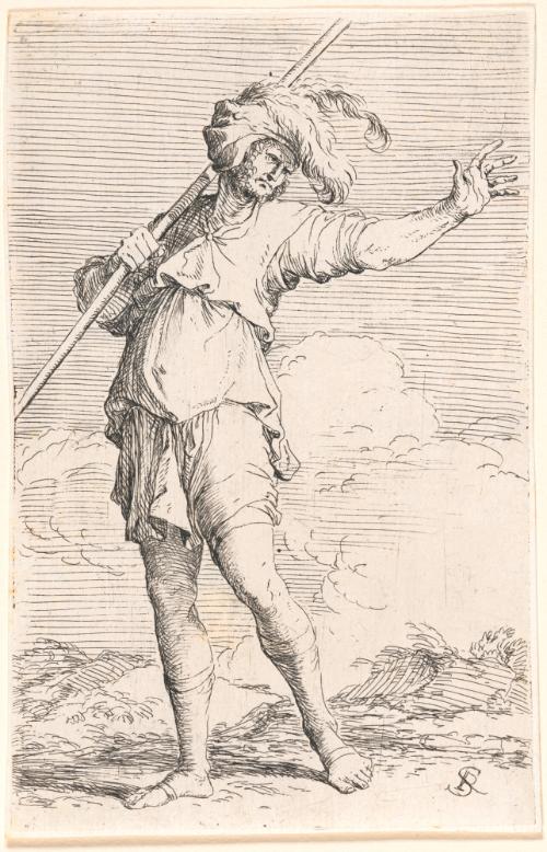 Standing Soldier with Pole (b33)