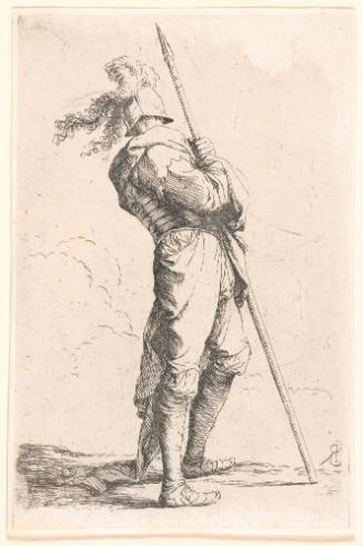 Standing Soldier with Lance Turning Away (b35)