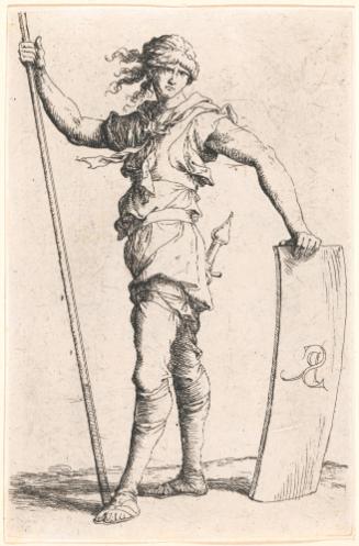 Standing Soldier with Pole and Shield (b36)