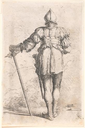 Standing Soldier with Mace Seen from the Back (b41)