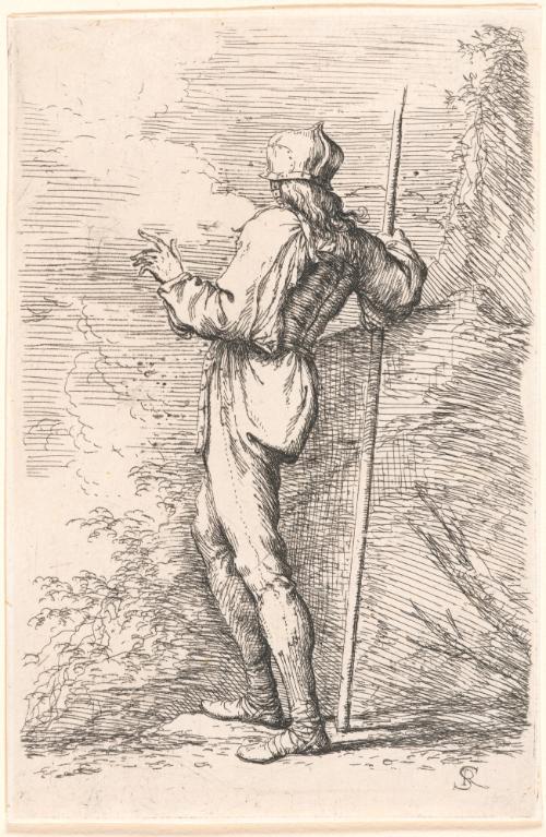 Standing Soldier Seen from the Back (b43)