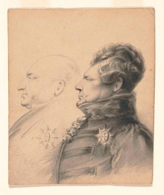 Two Male Portraits Facing Left