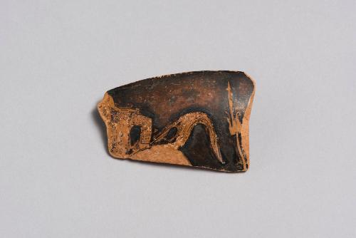 Fragment from a Kylix, Cup, with a Mounted Amazon