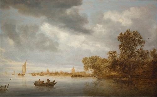 River Landscape with Fishermen