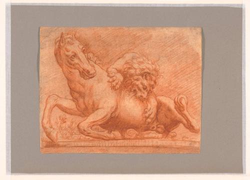 Lion Attacking a Horse