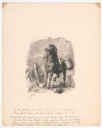 Horse Tied to Wagon Wheel