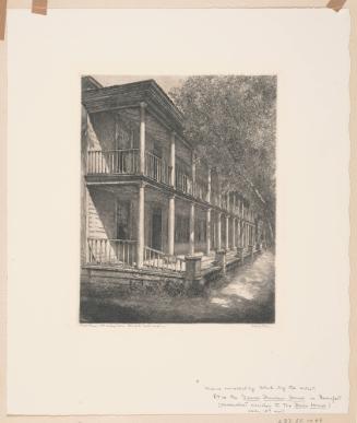 Davis House, 18th Century Tavern, Beaufort, plate 35 from album 7 of Orr Etchings of North Carolina