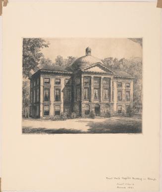 Second North Carolina State Capitol, Raleigh, plate 41 from album 9 of Orr Etchings of North Carolina
