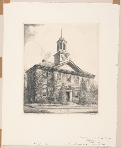 Chowan County Court House, Edenton, plate 1 from albums 1 and 2 of Orr Etchings of North Carolina