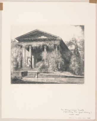 Playmakers Theatre, North Carolina State Drive, Chapel Hill, plate 6 from albums 1 and 2 of Orr Etchings of North Carolina