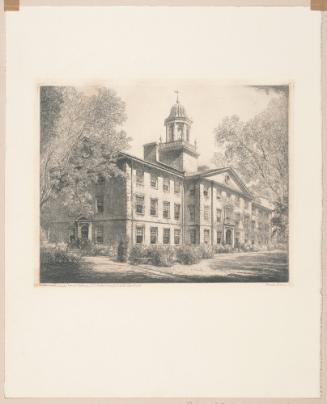 Waite Hall, Wake Forest College, Wake Forest, plate 13 from album 3 of Orr Etchings of North Carolina