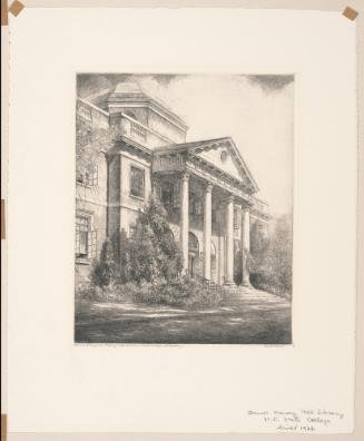 Daniel Harvey Hill Library, North Carolina State College, Raleigh, plate 16 from album 4 of Orr Etchings of North Carolina