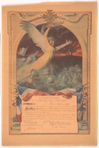 French Army Citation to American Colonel F. Parker (WWI)