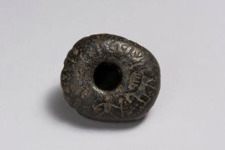Hammer or Mace Head with Human and Animal Figures, Inscription