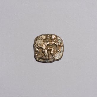 Stater: Naked Ithyphallic Satyr in Kneeling-Running Attitude Right, Carrying in His Arms a Struggling Nymph Who Raises Hand in Protest; Incuse Square on Reverse