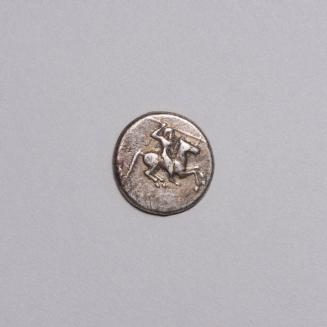 Didrachm: Nude Horseman Galloping Right Brandishing Spear Overhead in Right Hand; Forepart of Man-Headed Bull Right on Reverse