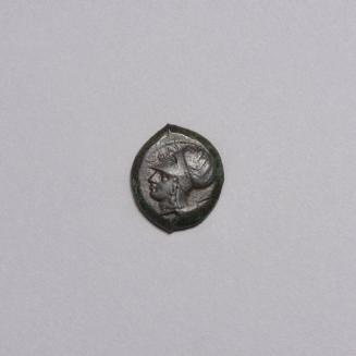 Trias: Helmeted Head of Athena; Hippocamp, Left With Curled Wing on Reverse