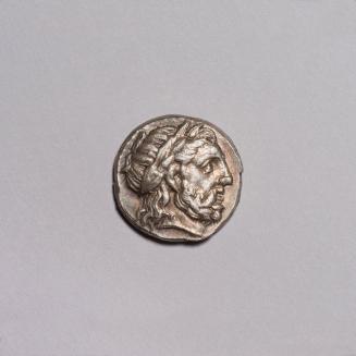 Tetradrachm: Laureate Head of Zeus Right; Youth With Palm Branch On Horseback Prancing Right, Aplustre and Pi Below on Reverse