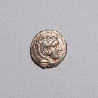 Tetradrachm: Head of Herakles Right, Wearing Lion Skin; Zeus Enthroned Left, Enchor to Left on Reverse