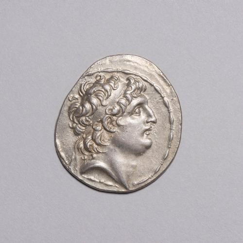 Tetradrachm: Diademed Head of Antiochos Right, Fillet Border; Athena Standing Left, Holding Nike in Right Hand, Spear and Shielf in Right, All Within Laurel Wreath on Reverse