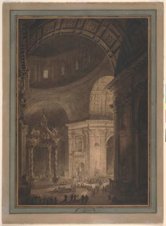 Interior View of St. Peter's in the Light of the Great Illuminated Cross