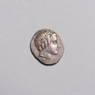 Denarius: Laurel Head of Apollo Right, Thunderbold Below; Jupiter in Quadriga Right on Reverse