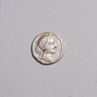 Julius Caesar Denarius (Obverse: Diademed Head of Venus Facing Right with Circular Obverse Banker’s Mark by Venus’s Eye; Reverse: Aeneas Walking Left, Carrying Anchises and Palladium)