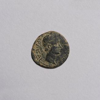 As: Bare Head of Augustus Right; Wreath Around Inscription on Reverse