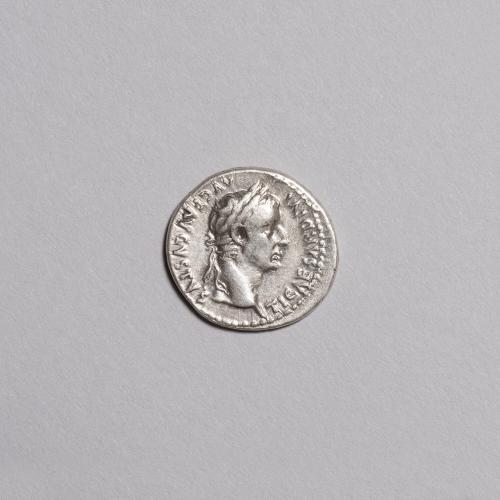 Tiberius Denarius (Obverse: Laureate Head of Tiberius Facing Right; Reverse: Livia as Pax, Seated Right Holding Olive Branch and Long Scepter on Ornate Chair Legs)