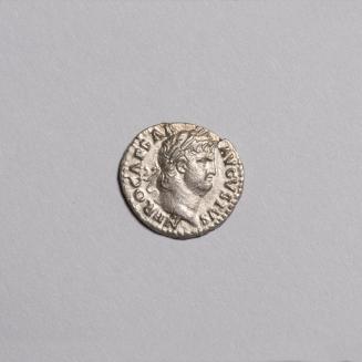 Denarius: Laureate Head of Nero Right; Salus Seated Left on Reverse