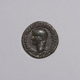 As: Bare Head of Germanicus Left; S.C. on Either Side of Neptune, Standing Left, Holding Dolphin and Trident on Reverse