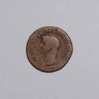 As: Bare Head of Claudius Left; Constantia Helmeted, Standing Left, Right Hand Raised, Holding Scepter in Left on Reverse