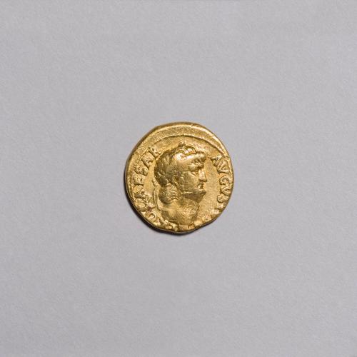 Aureus: Laureate Head of Nero Right; Concord Seated Left, Holding Patera and Cornucopia on Reverse