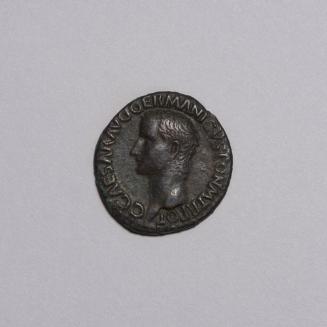 As: Bare Head of Caligula Left; Vesta Seated Left, Holding Patera and Scepter on Reverse
