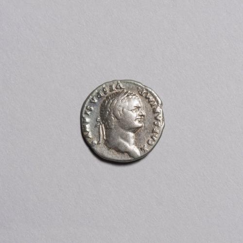 Titus Denarius (Obverse: Laureate Head of Titus Right; Reverse: Eagle on Cippus, Wings Spread, Head Left)