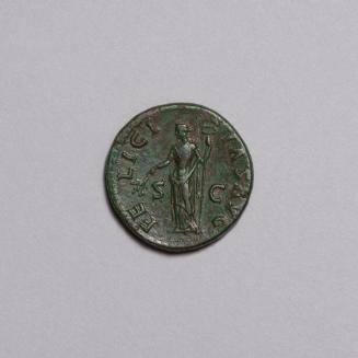 Dupondius: Laureate Head of Hadrian Right; Felicitas Standing Left, Holding Olive Branch and Long Caduceus on Reverse