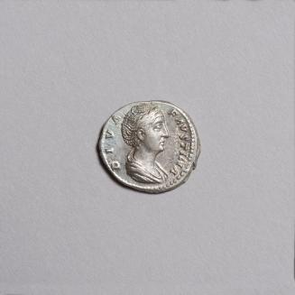 Denarius: Draped Bust of Diva Faustina Sr. Right; Aeternitas Left Holding Globe on Reverse