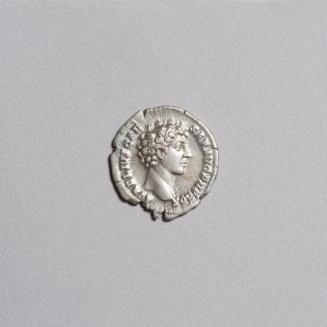 Denarius: Beardless Bust of Marcus Aurelius Right; Juventas Standing Right Making Offering, Holding Patera in Left Hand on Reverse