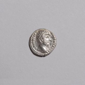 Denarius: Bare Head of Lucius Verus Right; Mars Standing Right, Holding Spear and Shield on Reverse