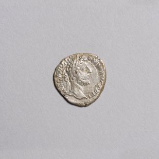 Denarius: Laureate Head of Commodus Right; Pietas Seated Left on Throne, Extending Hand to Child and Holding Scepter, Star in Field Left on Reverse