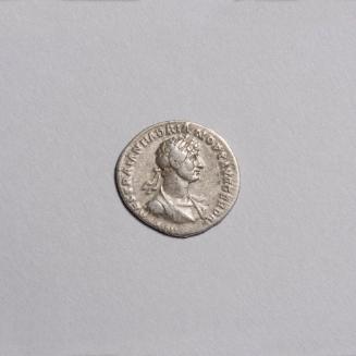 Denarius: Laureate, Draped, and Cuirassed Bust of Hadrian Right; Trajan and Hadrian Standing Right and Left, Clasping Right Hands, Both are Laureate and Togate and Each Holds a Scroll on Reverse