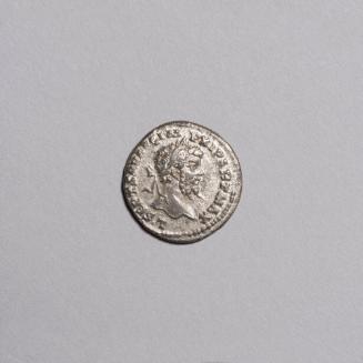 Denarius: Laureate Bust of Septimius Severus Right; Victory Advancing Left, Holding Wreath and Palm on Reverse