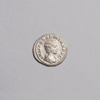 Denarius: Draped Bust of Julia Soaemias Right; Venus Diademed Seated Left Holding Apple and Scepter, Child at Feet on Reverse