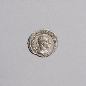 Denarius: Laureate, Cuirassed Bust of Macrinus Rightd; Fides Standing Front, Head Left, between Two Standards, Holding Two More, One in Each Hand on Reverse