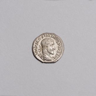 Denarius: Laureate, Draped and Cuirassed Bust of Maximinus I (Thrax) Right; Providentia Standing Left, Holding Wand over Globe and Holding Cornucopiae on Reverse