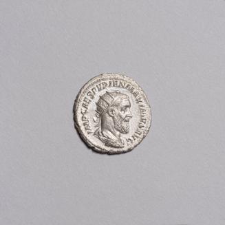 Antoninianus: Radiate, Draped, and Cuirassed Bust of Pupienus Right; Two Clasped Right Hands on Reverse