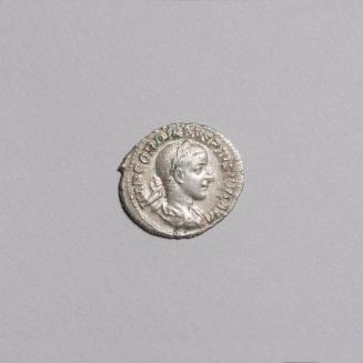 Denarius: Laureate Draped Bust of Gordian III Right; Salus Standing Right Holding Jar with Lid on Reverse