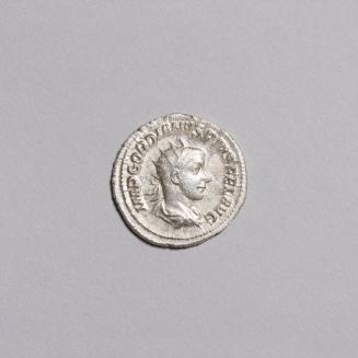 Antoninianus: Slightly Bearded Laureate Radiate Bust of Gordian III Draped and Cuirassed Right; Fortuna Seated left Holding Rudder and Cornucopiae, Wheel Under Seat on Reverse